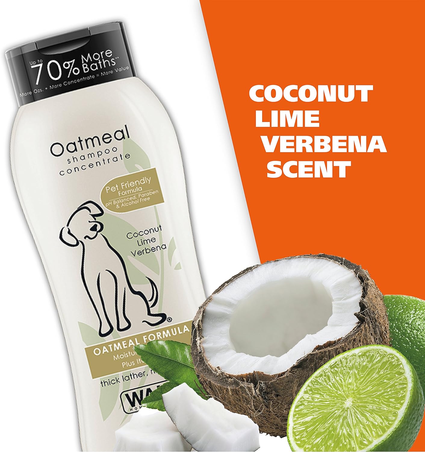Wahl USA Shampoo para mascotas para aliviar la piel seca, fórmula de avena con coco y lima 24 onzas