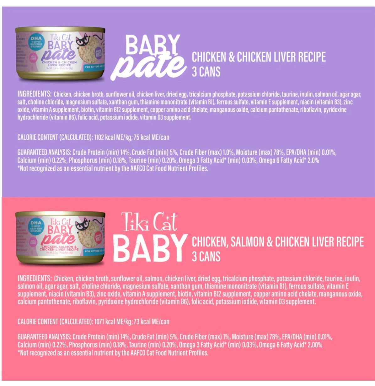 Tiki Cat Baby Pate Wet Cat Food for Kittens Variety Pack 2.4 oz (paquete de 12)