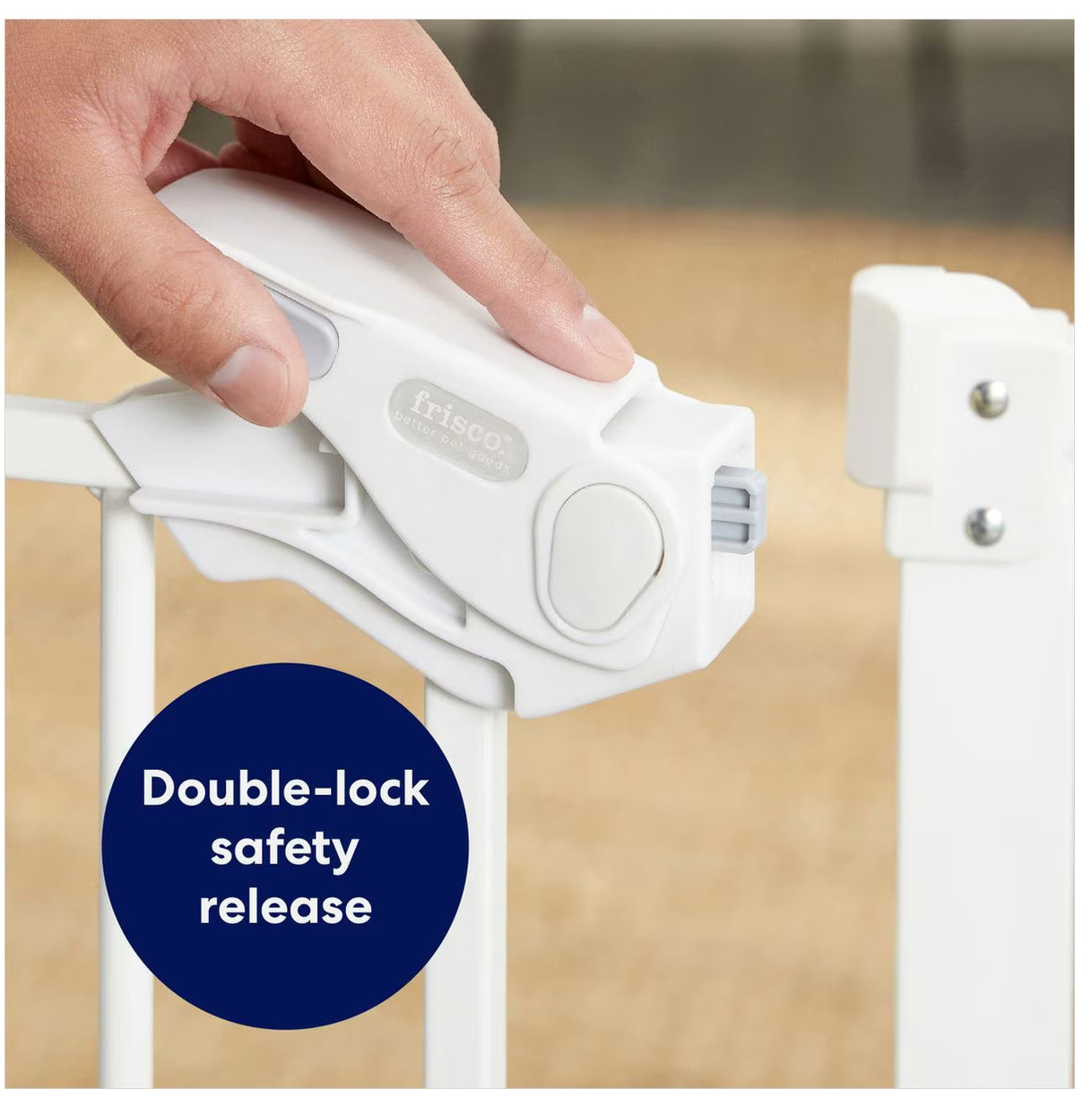 Steel Extra Wide Auto-Close Dog Gate, White, 30-in (puerta metal con ajuste)