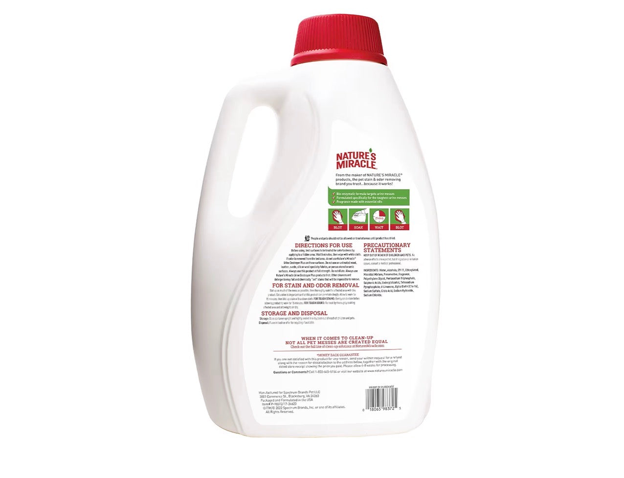Nature's Miracle Urine destroyer Plus para Gatos, 1 galon