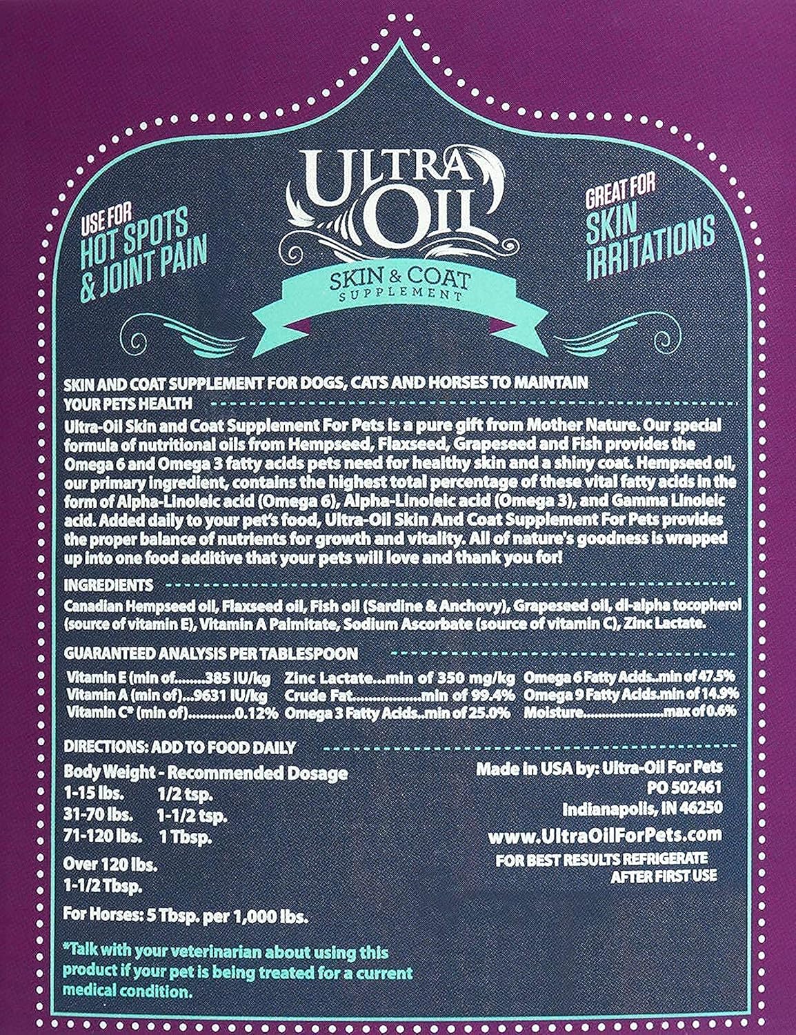 Ultra oil- aceite para la piel y el pelaje para perros y gatos