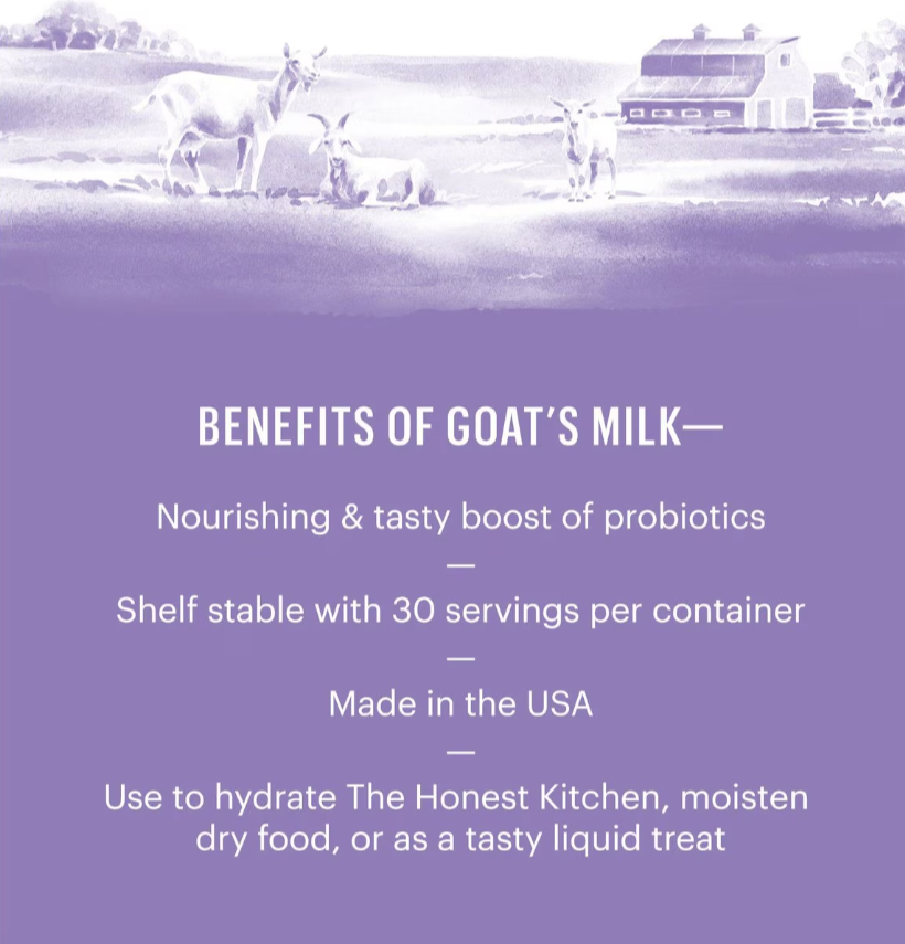 The Honest Kitchen - Goat Milk probiotics para perros y gatos