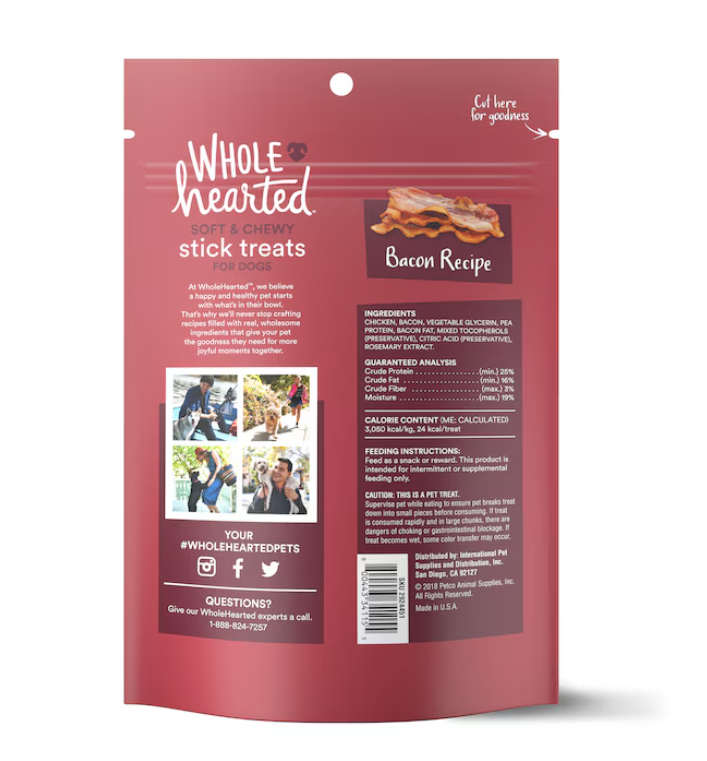 WholeHearted Grain Free Soft and Chewy Bacon Recipe Treats