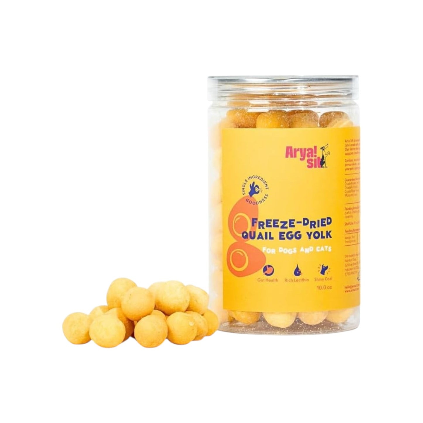 Arya Sit- Golosinas para perros liofilizadas (yema de codorniz)