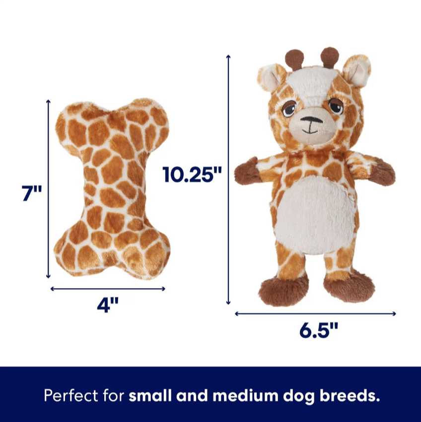 Giraffe Plush Squeaky Puppy Toy, Small/Medium