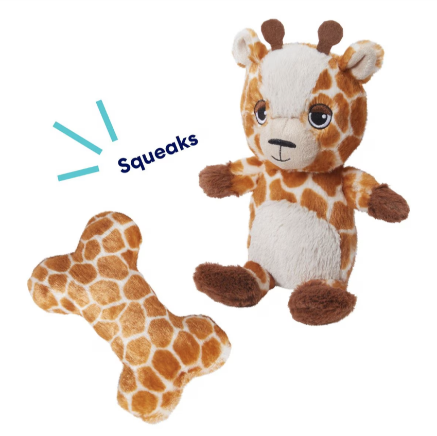 Giraffe Plush Squeaky Puppy Toy, Small/Medium