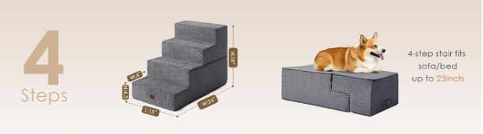 Escaleras para cama de 18 pulgadas de alto