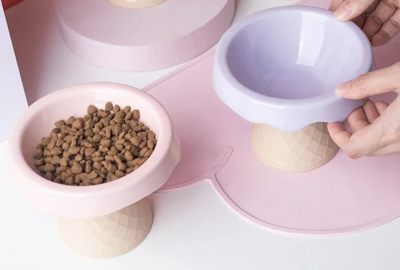 Cuenco de cerámica para gatos helado