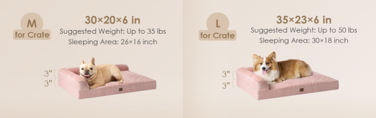 Cama ortopédica rosada