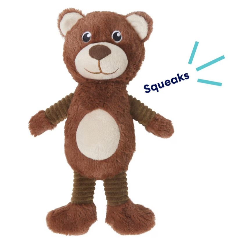 Bear Plush Squeaky Dog Toy, Small