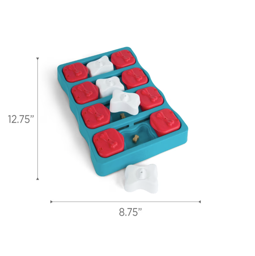 Nina Ottosson by Outward Hound Brick Puzzle Game Dog Toy, Blue & Red