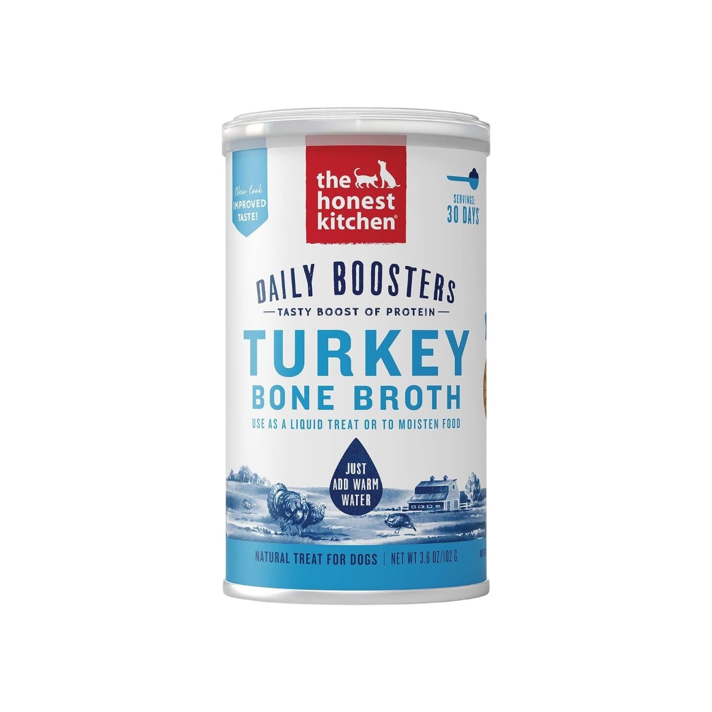 The Honest Kitchen Daily Boosters: Caldo instantáneo de hueso de pavo para perros y gatos