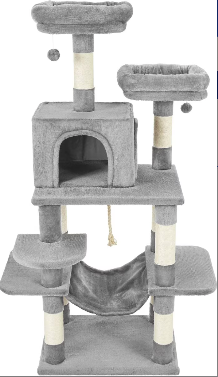 Torre rascador 59-in Faux Fur, Gray