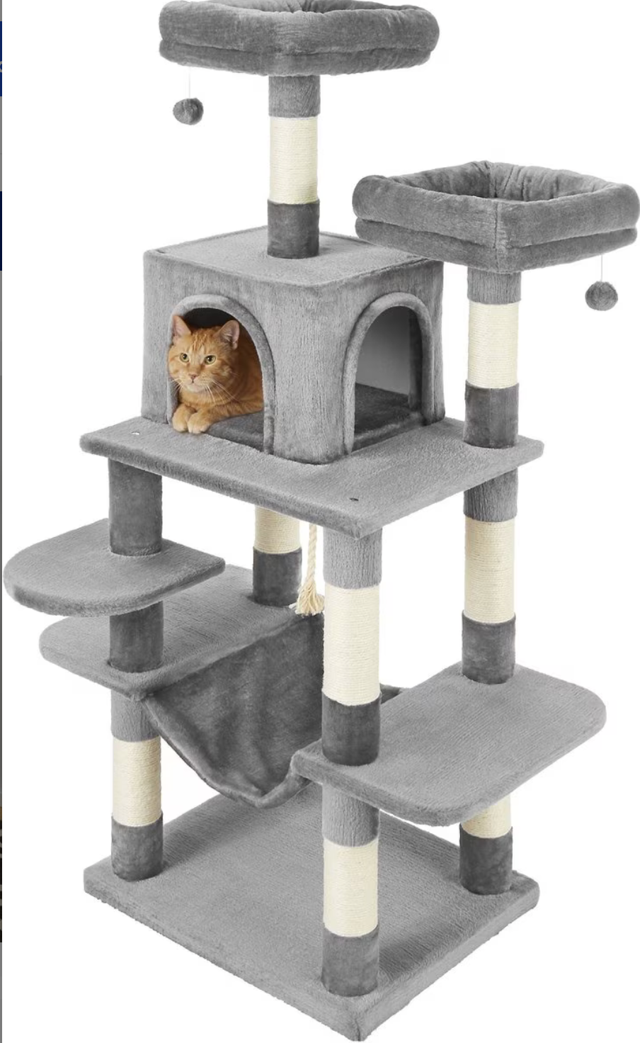 Torre rascador 59-in Faux Fur, Gray