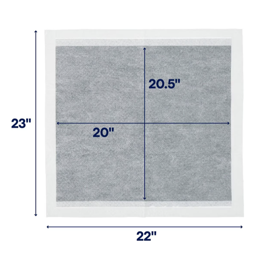Frisco Large Charcoal Dog Training & Potty Pads, 22 x 23-in, Unscented, 50 unidades