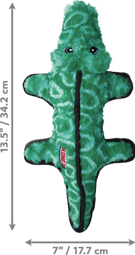 KONG Ballistic Alligator Squeaky Dog Plush Toy