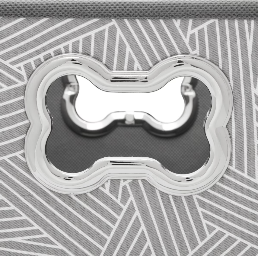 Round Collapsible Pet Toy Storage Bin, Gray Basket Weave