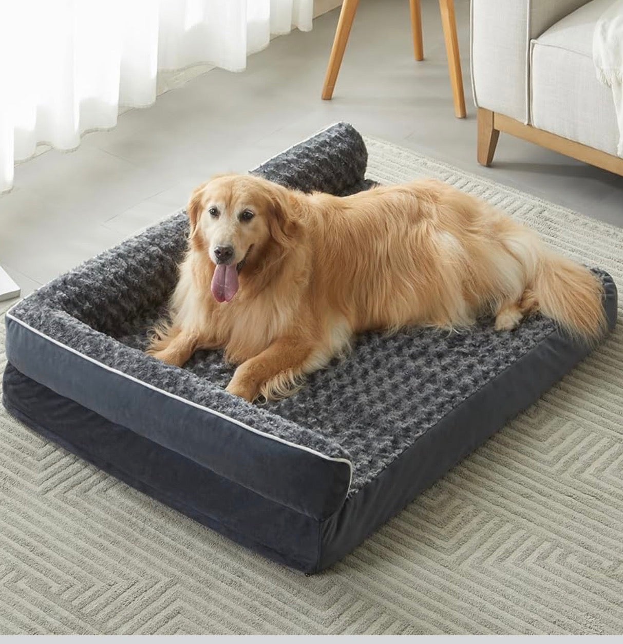 Cama ortopédica para raza mediana y grande, cobertor lavable