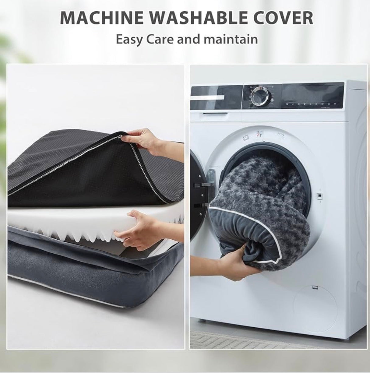 Cama ortopédica para raza mediana y grande, cobertor lavable