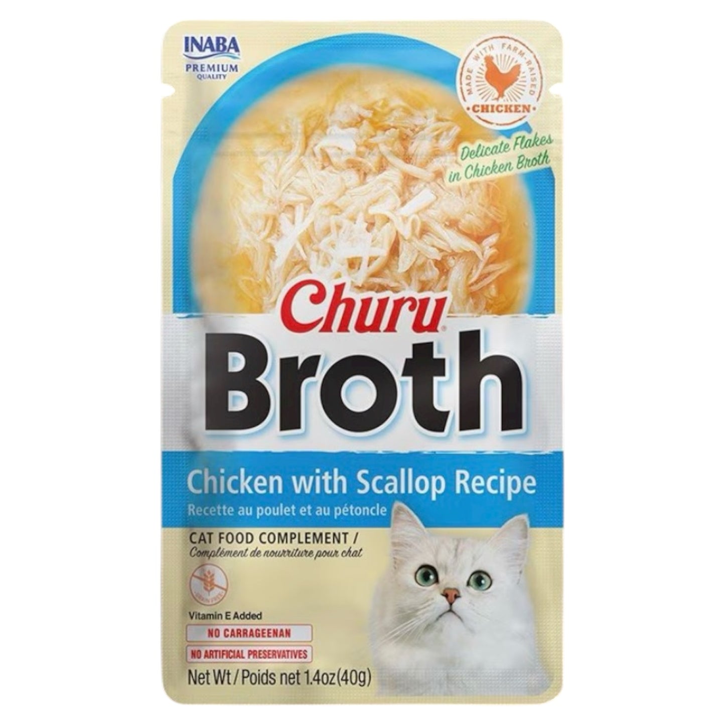 Inaba Churu Broth Cat Lickable Treat, 1.4-oz pouch