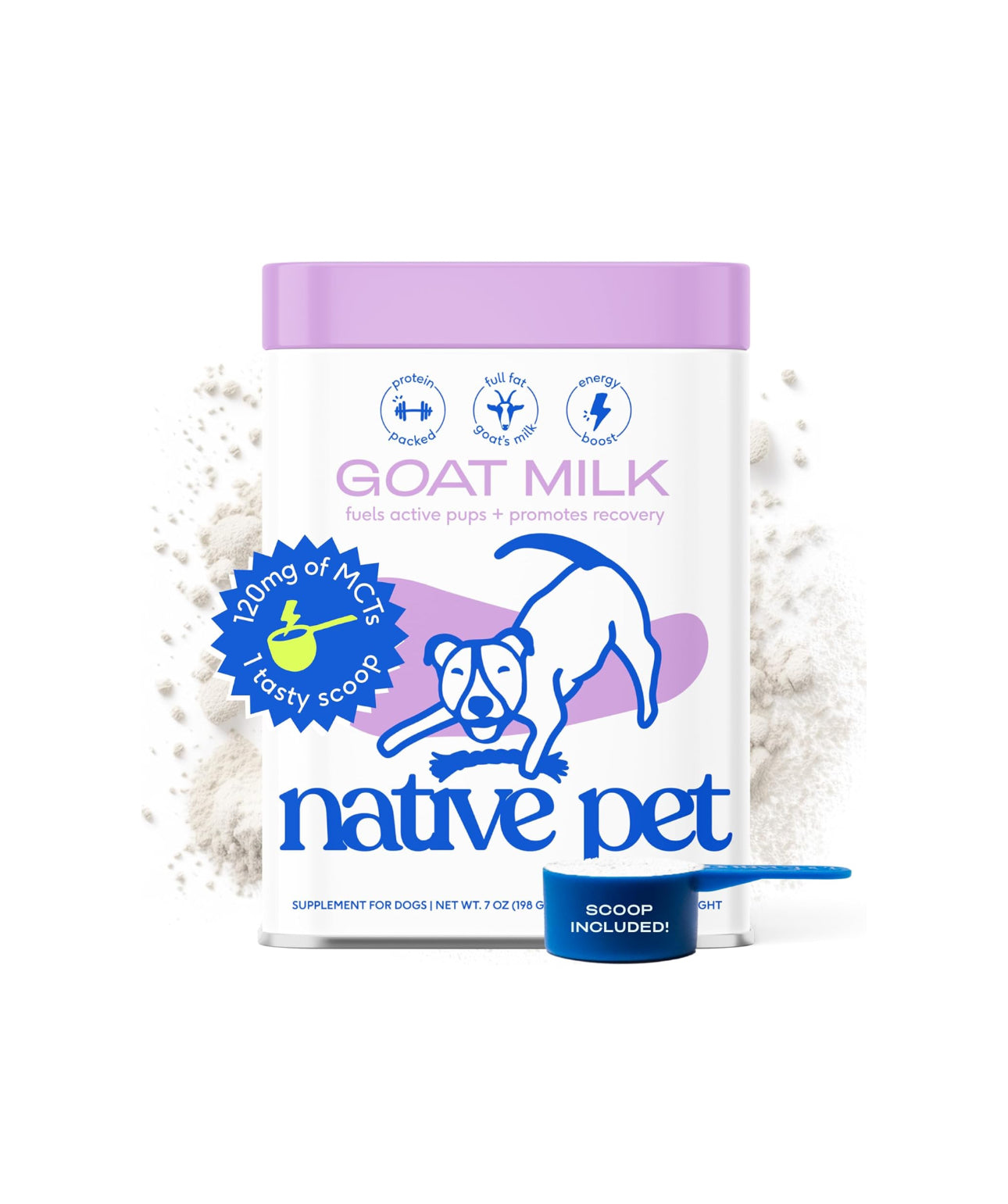 Goat Milk native pet para perros, 60 cucharadas