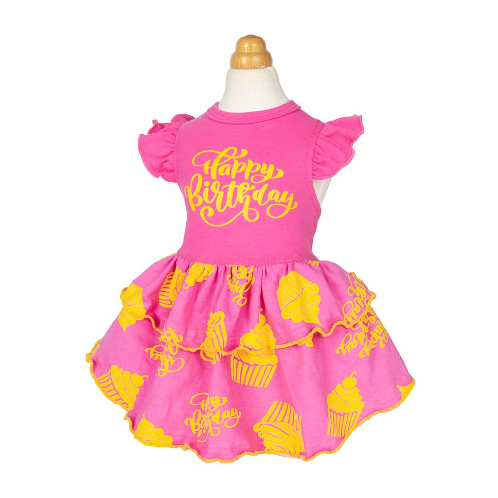 Happy Birthday Tiered Dog Dress