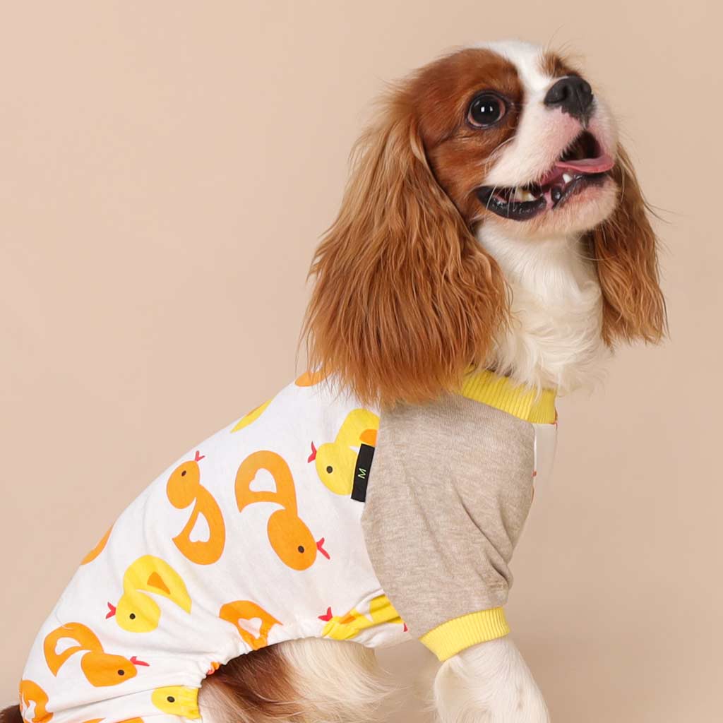 Funny Duck Print Dog Pajamas