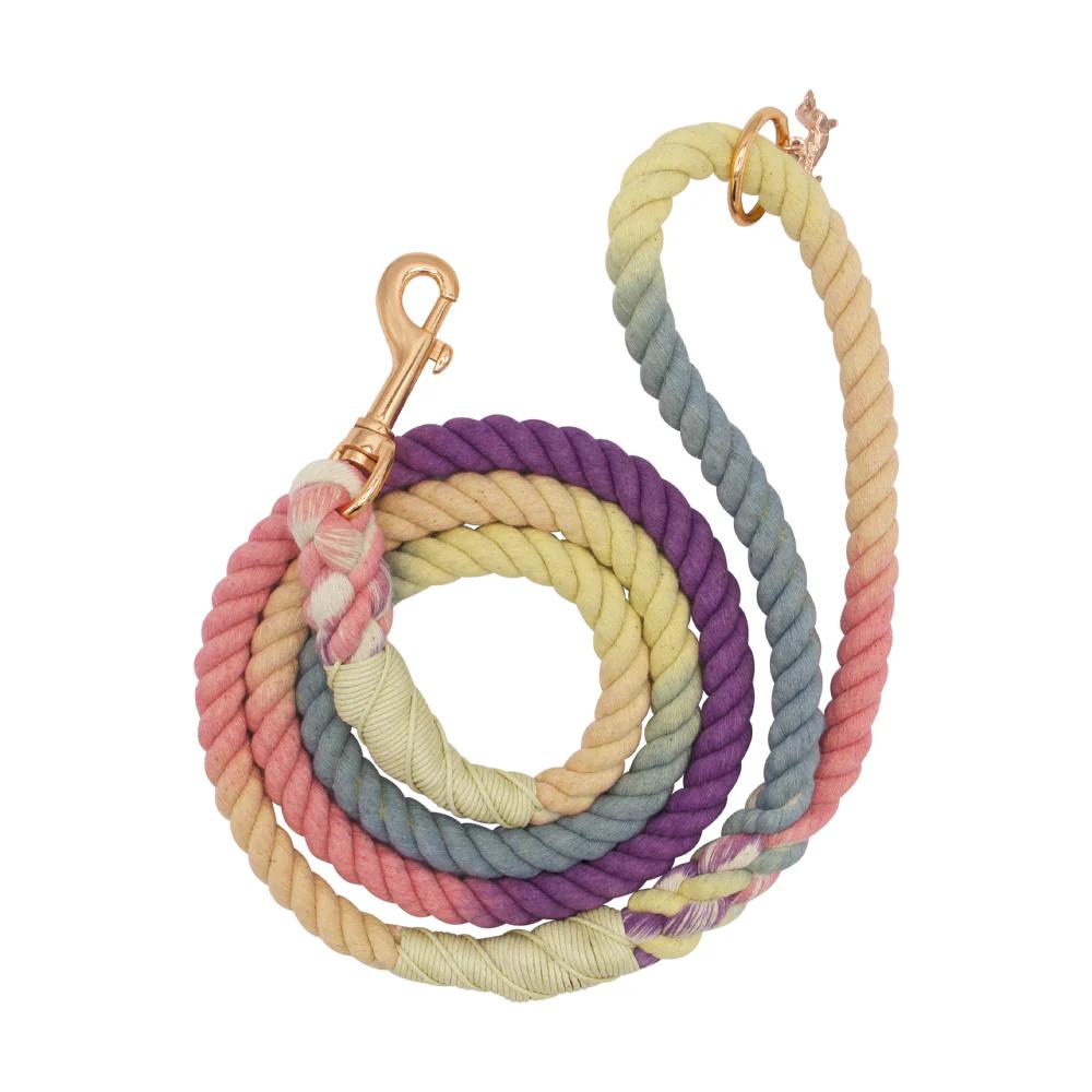 Sassy Woof- Rope Leash Rainbow
