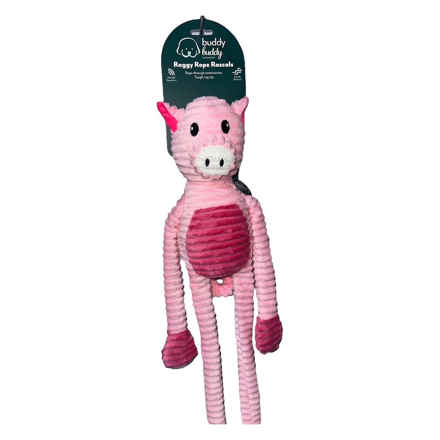 Peluche cerdito rosa de lazo para perros