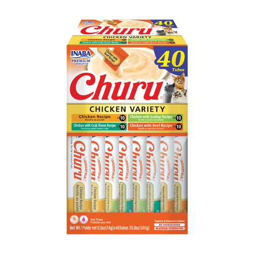 Inaba Churu Bocadillos para gatos 40 tubos, cajas con variedad