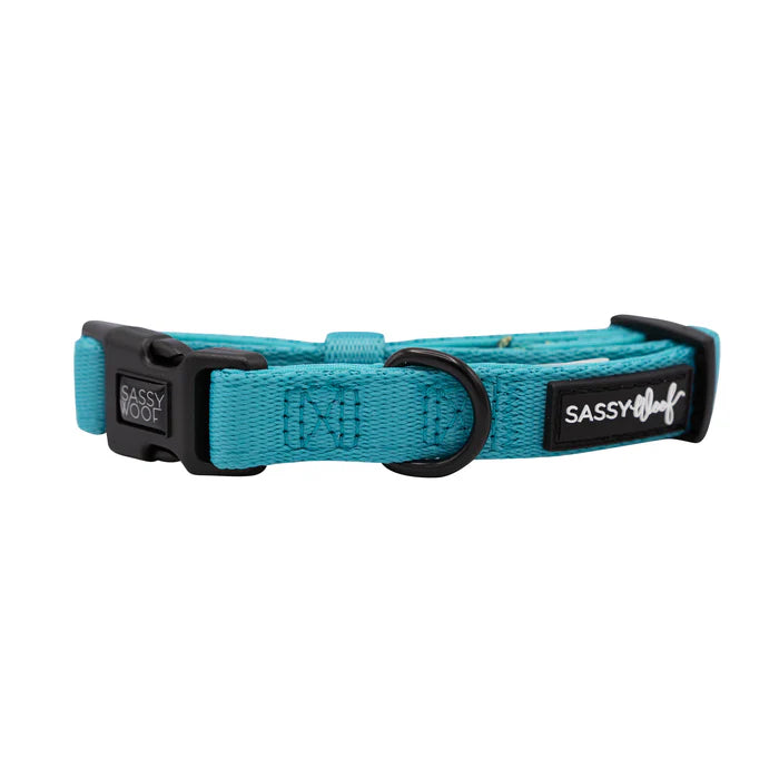 Sassy Woof collar - Neon Blue