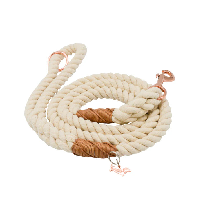 Sassy Woof- Rope Leash Natural