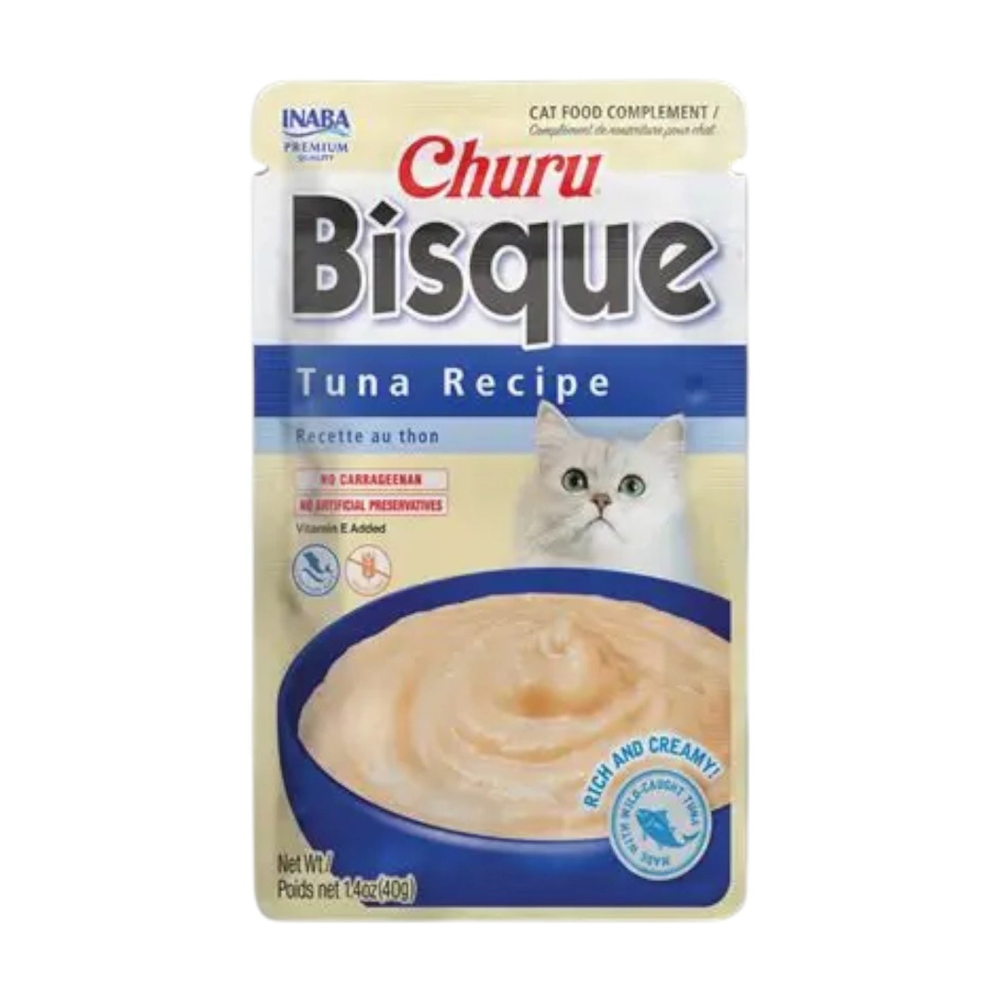 INABA Churu Bisque para gatos, sabor tuna, 1.4 onza por bolsa
