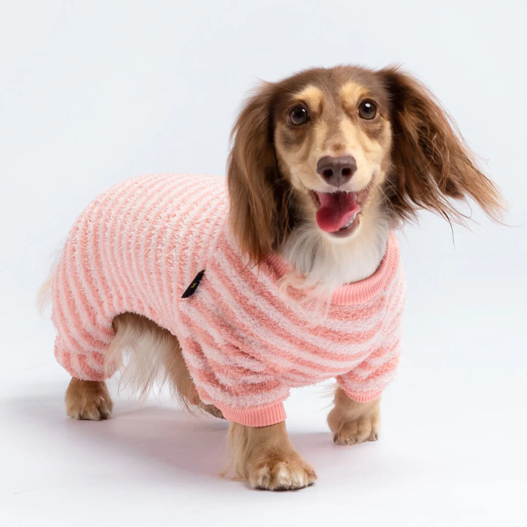 FLEECE STRIPED DOG PAJAMAS