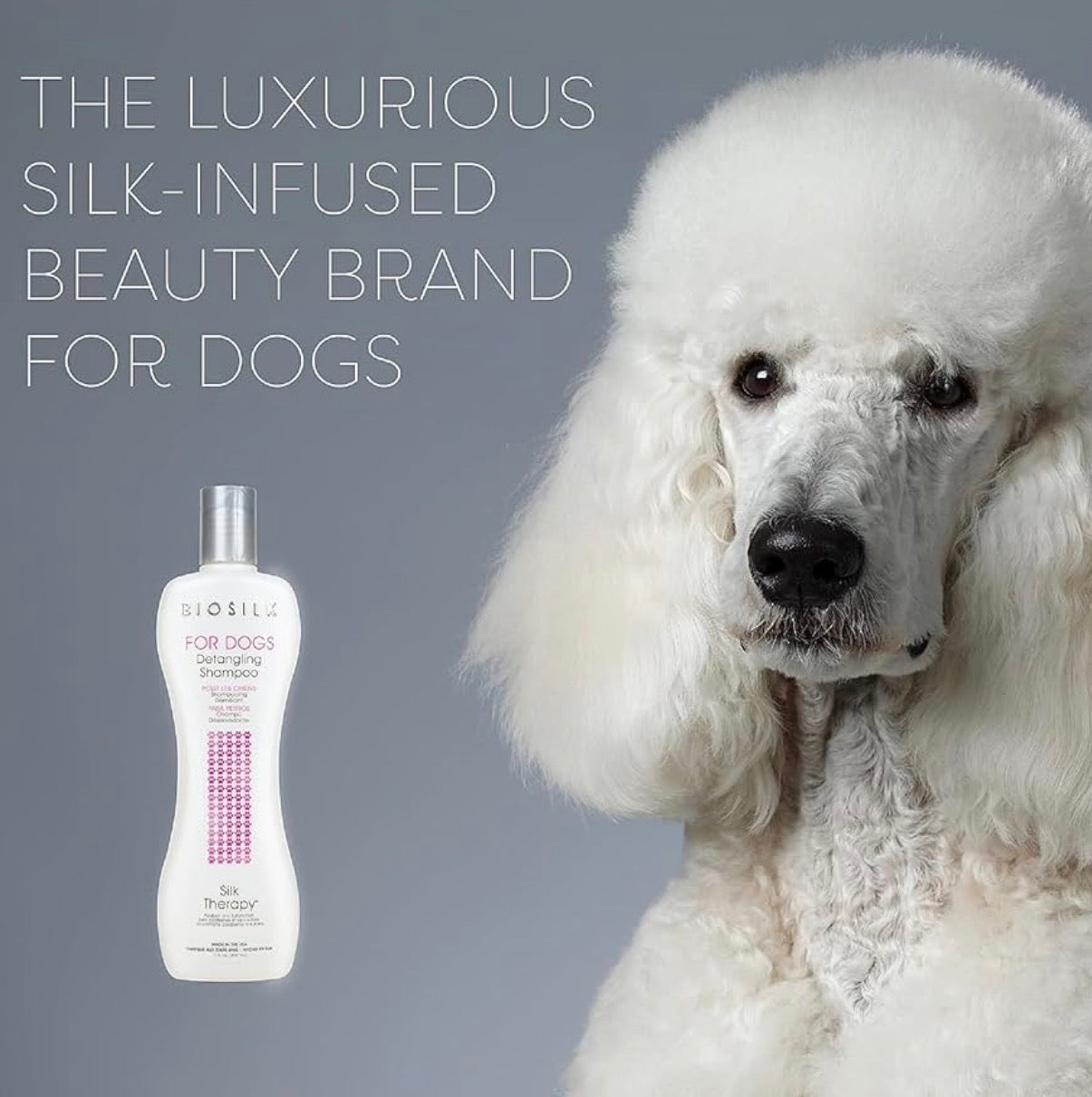 BioSilk Shampoo desenredante hidratante para perros