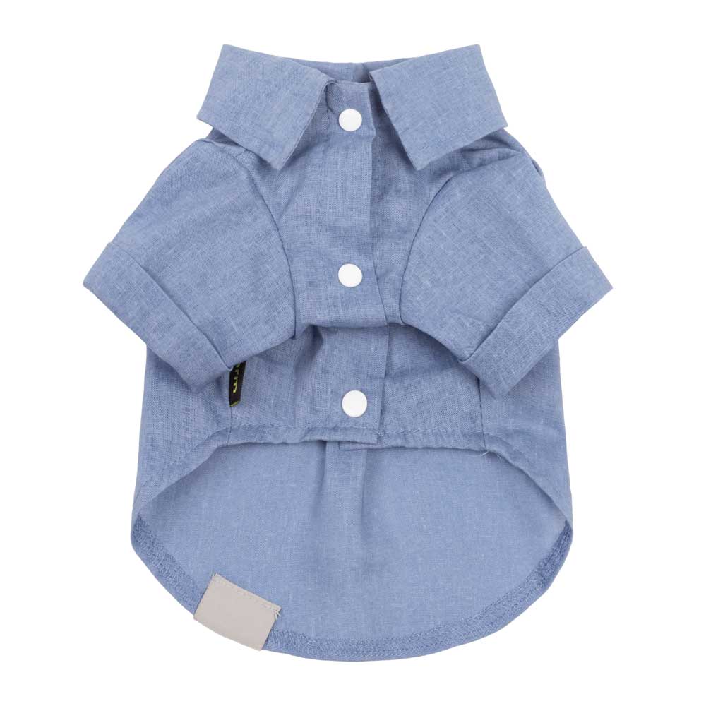 LINEN DOG BUTTON UP SHIRT