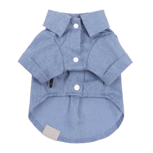 LINEN DOG BUTTON UP SHIRT