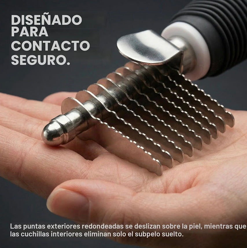 Peine Rastrillo Desenredante para Perros y Gatos - Cuchillas de Seguridad de Acero Largas de 2.5"