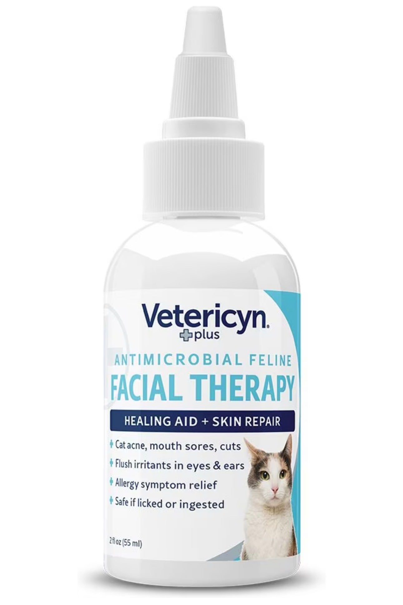 Vetericyn Plus Antimicrobial feline Facial Therapy| Ayuda a la cicatrización y reparación de la piel, Acne
