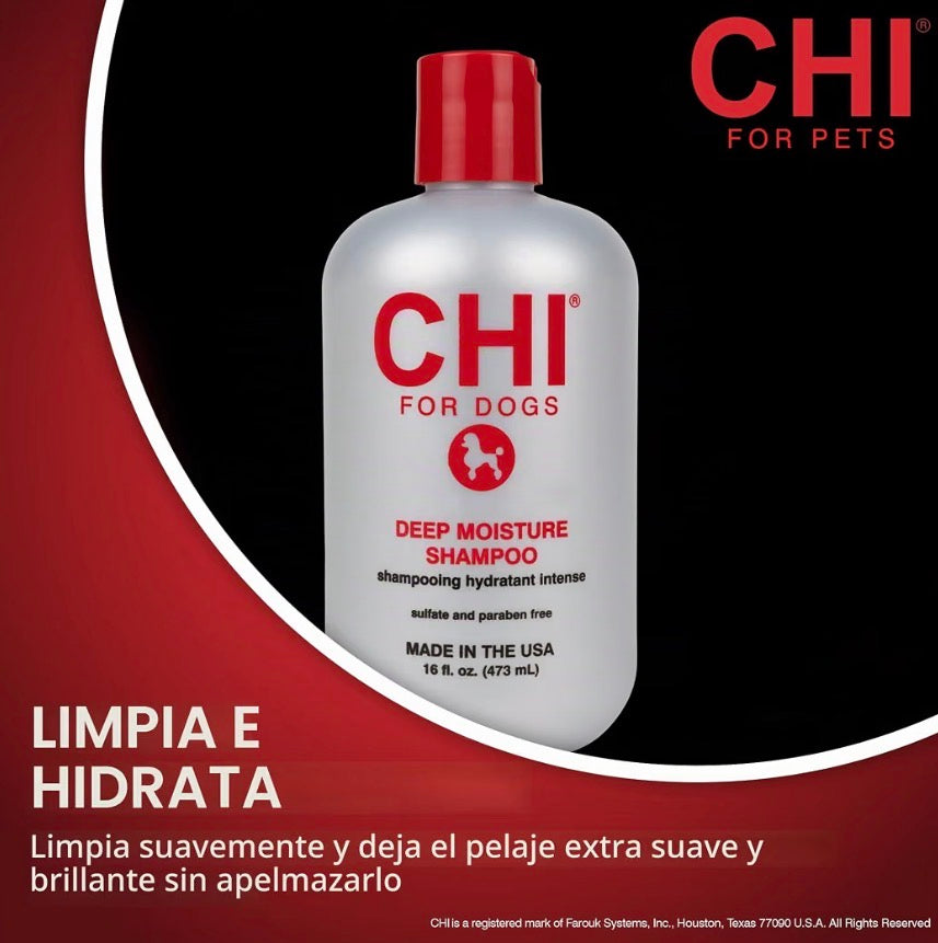 CHI for Dogs Deep Moisture Hydrating Dog Shampoo, 16 Fl Oz