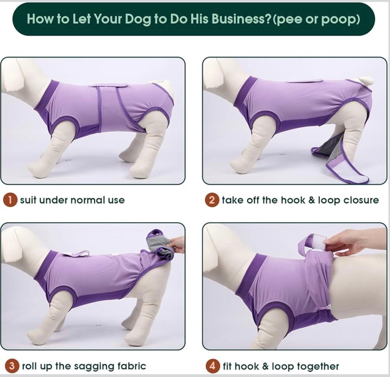Traje de recuperación para perros después de la cirugía
