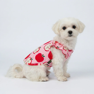 APPLE RUFFLE DOG SHIRT
