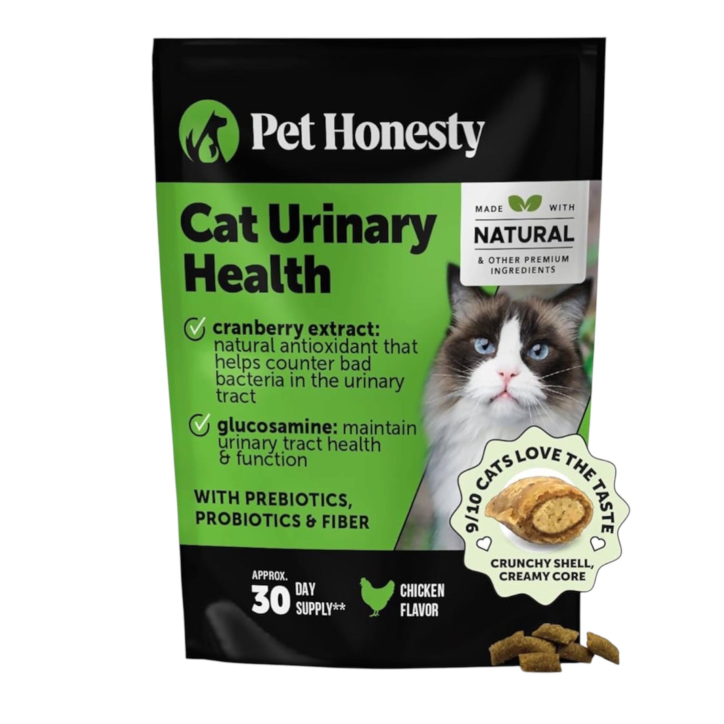 Pet honesty - Masticables crujientes y cremosos para la salud del tracto urinario para gatos