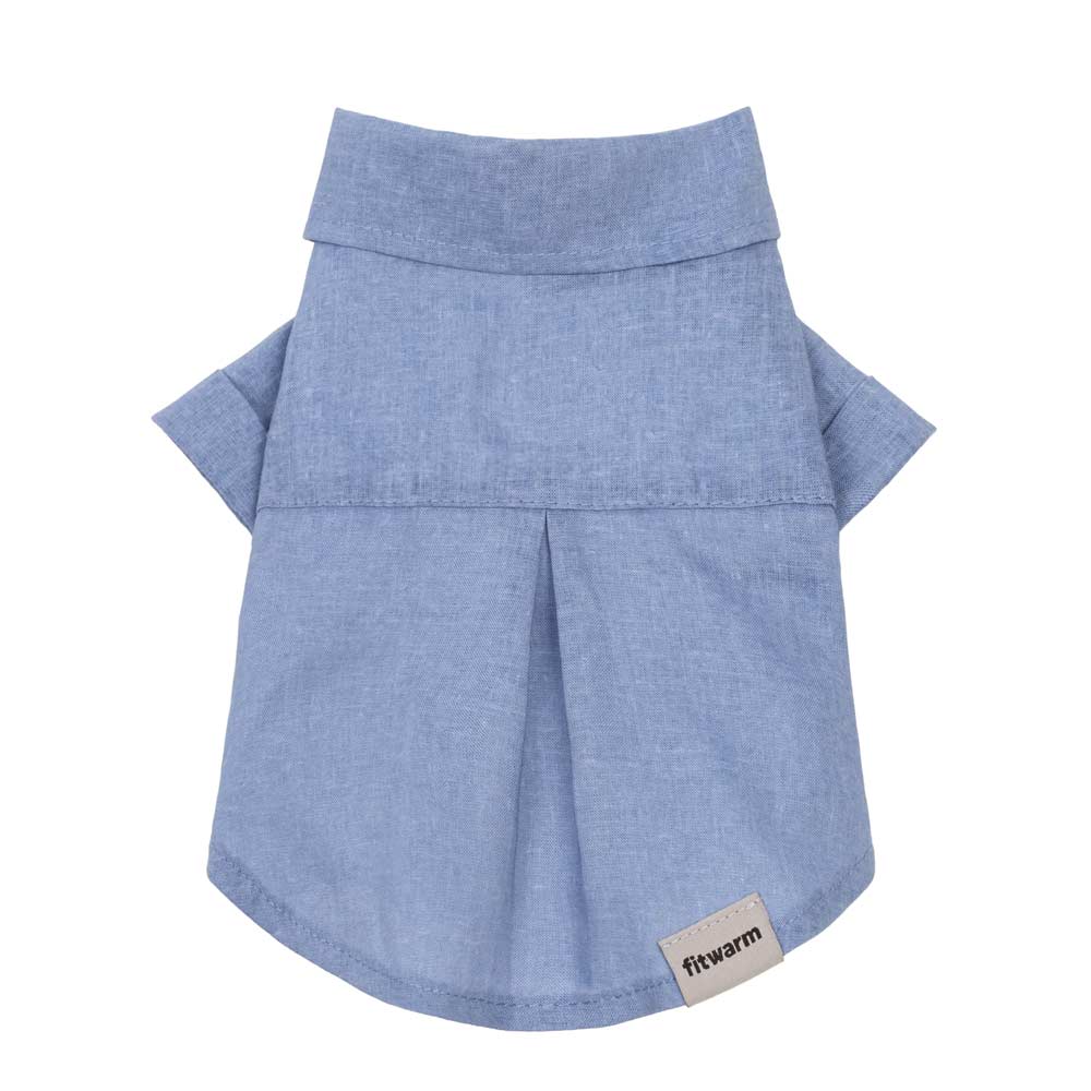 LINEN DOG BUTTON UP SHIRT