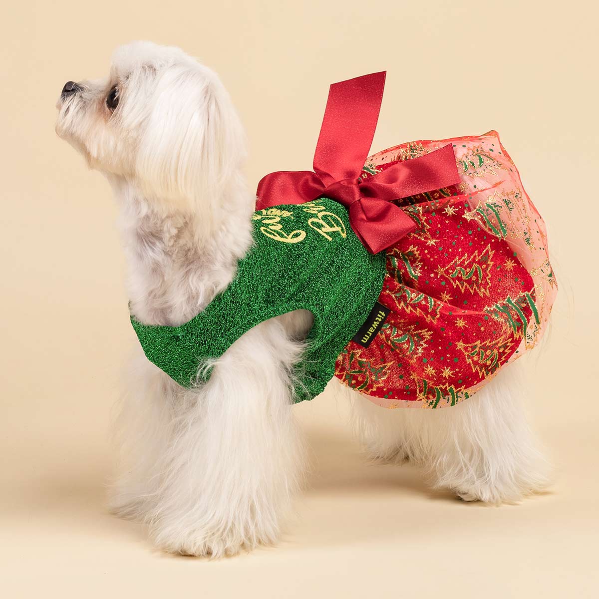 Furry and Bright Christmas Dog Dress