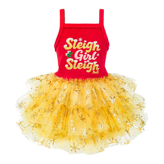 SLEIGH GIRL SLEIGH DOG DRESS
