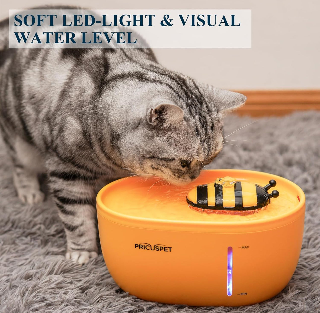 Fuente para mascotas de 68 oz/2 L, dispensador automático de agua para perros con 2 filtros de carbono adicionales
