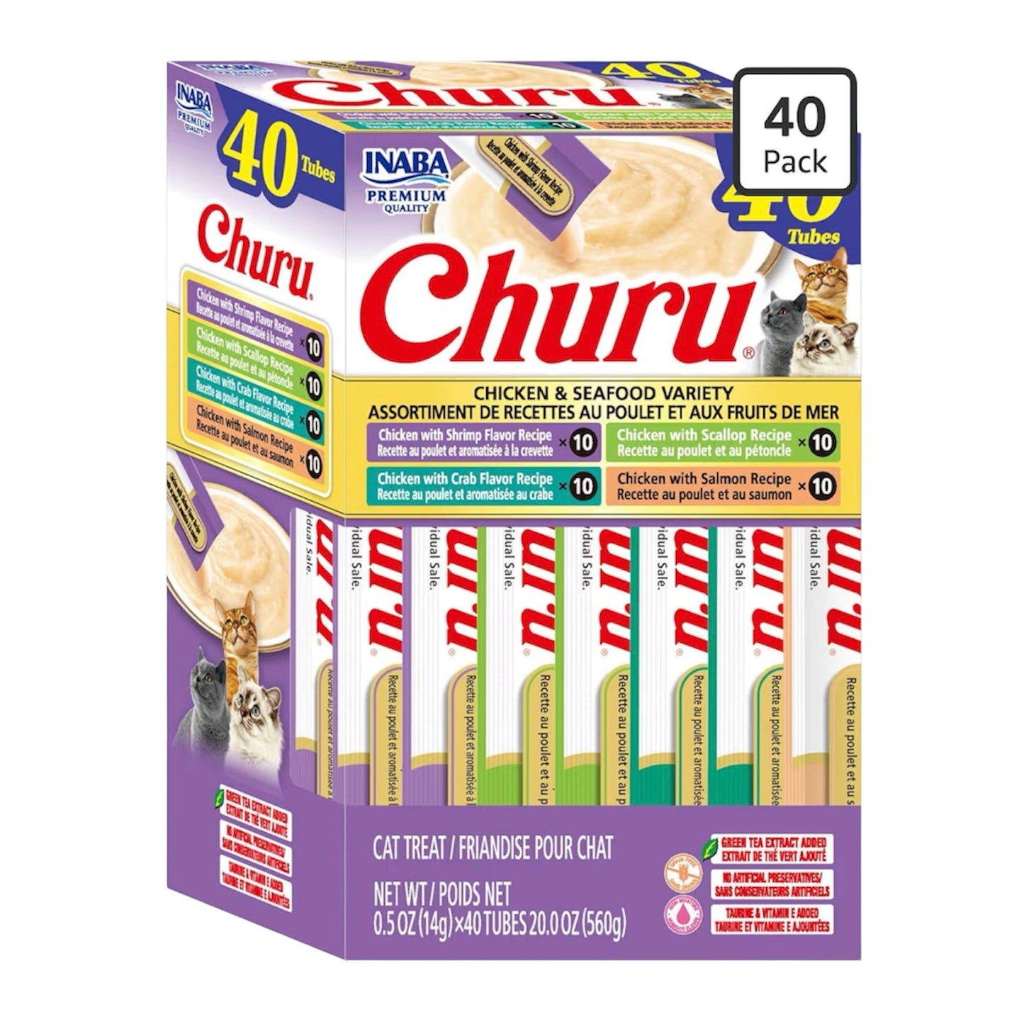 Golosinas para gatos churu, paquete 40