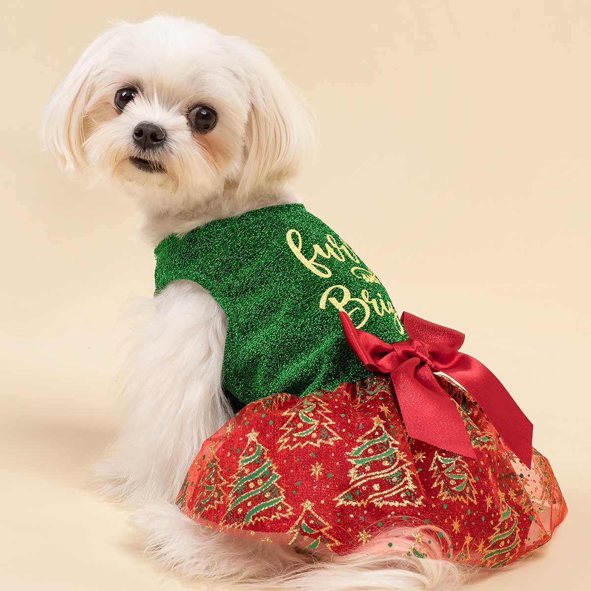 Furry and Bright Christmas Dog Dress