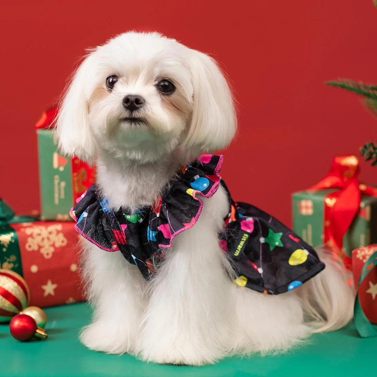 Christmas Light Ruffle Dog Dress